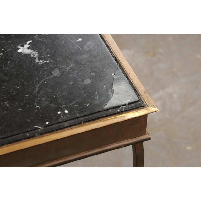 1960's Metal Console Table with Marble Top For Sale - Image 10 of 11