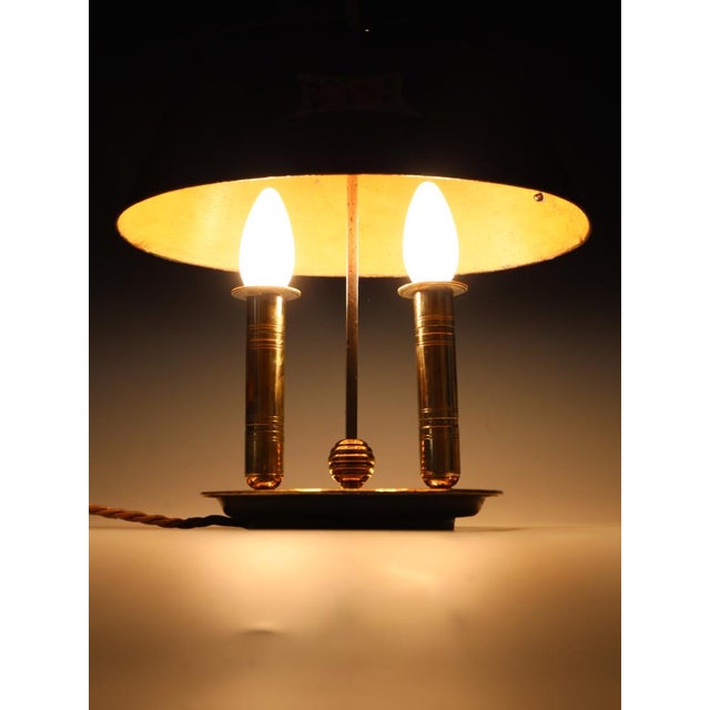 Gold Antique French Brass Two-Light Bouillotte Lamp with Tôle Shade, 1850 For Sale - Image 8 of 18