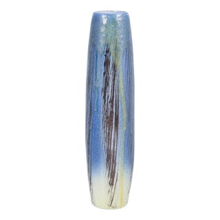 Slim Ceramic Vase with Multicolour Glaze by Mari Simmulson for Upsala-Ekeby, 1960s For Sale