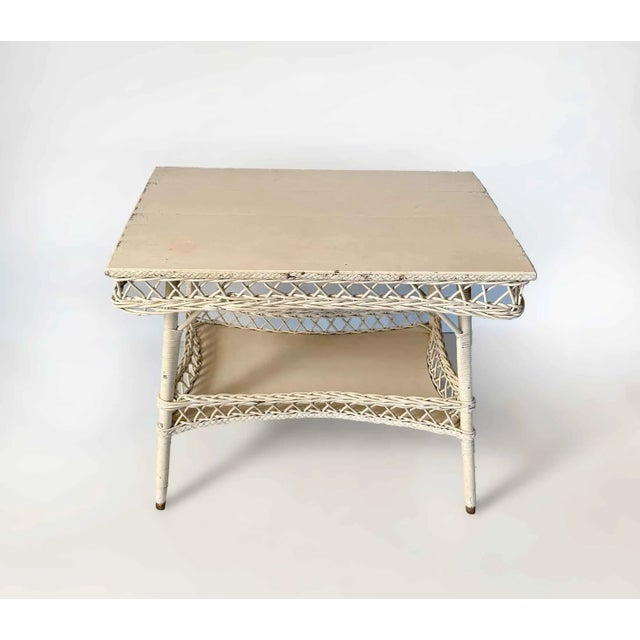 Antique Wicker Table For Sale In Providence - Image 6 of 9