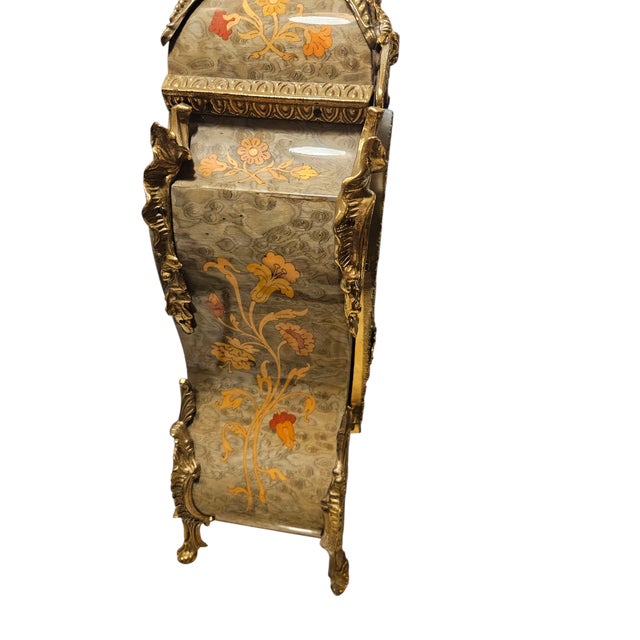 Vintage Franz Hermle Italian 8-Day Mantle Clock With Chimes Rocco Style For Sale In Philadelphia - Image 6 of 17