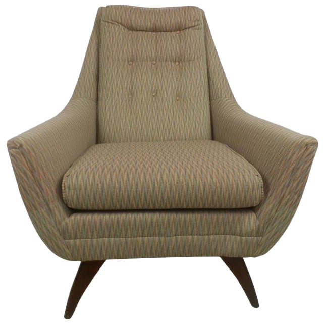 Adrian Pearsall Style Midcentury Tufted Lounge Chair Chairish
