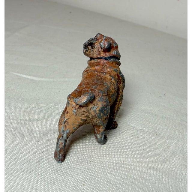 Antique Miniature Cold Painted Solid Lead Bulldog Dog Figure Statue Figurine For Sale In New York - Image 6 of 9