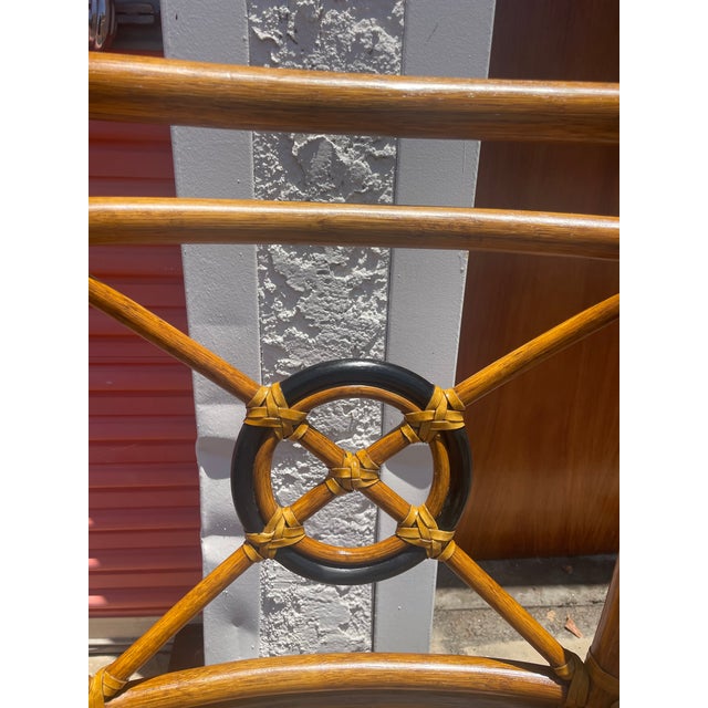 Pair of Authentic McGuire Target Back Vintage Rattan Armchairs For Sale - Image 11 of 12