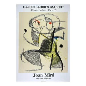 Vintage Joan Miró Abstract Modernist Paris Exposition Print