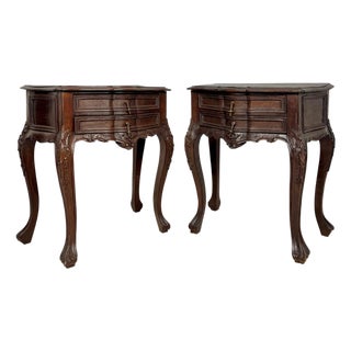 Pair of French Louis XV Style Nightstands, Mid-20th Century For Sale