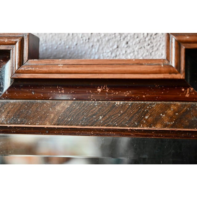 Antique Art Deco Bohemian Mirror with Beveled Edge, 1940s For Sale - Image 4 of 7