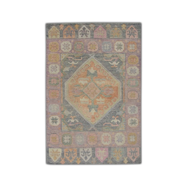 Modern Turkish Oushak Rug 4'1" x 6'1" For Sale In Houston - Image 6 of 6