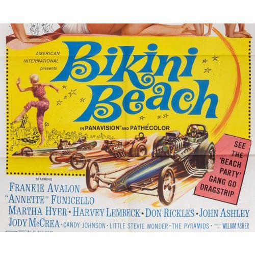 Vintage Poster U.S. One-Sheet (27 × 41 in.), AIP. Directed by William Asher, starring Frankie Avalon, Annette Funicello,...