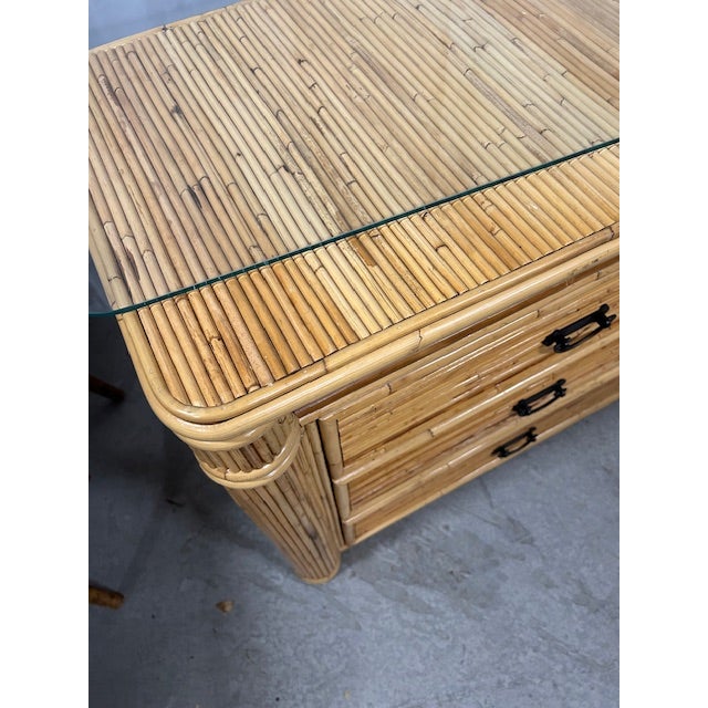 Late 20th Century Late 20th Century Pencil Reed Rattan Dresser For Sale - Image 5 of 8