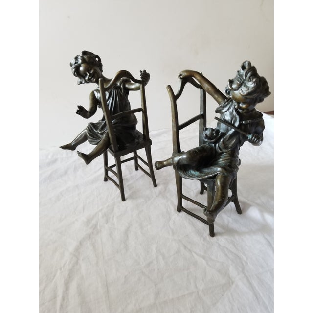 Figural Bronze Statues - a Pair For Sale - Image 10 of 12
