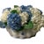 Ceramic Vintage 3-Piece Italian Majolica Centerpiece Set for Gump's Blue & White Tulipiere, Platter & Matching Pair of Lidded Ginger Jars Italy 1970s-1980s For Sale - Image 7 of 12
