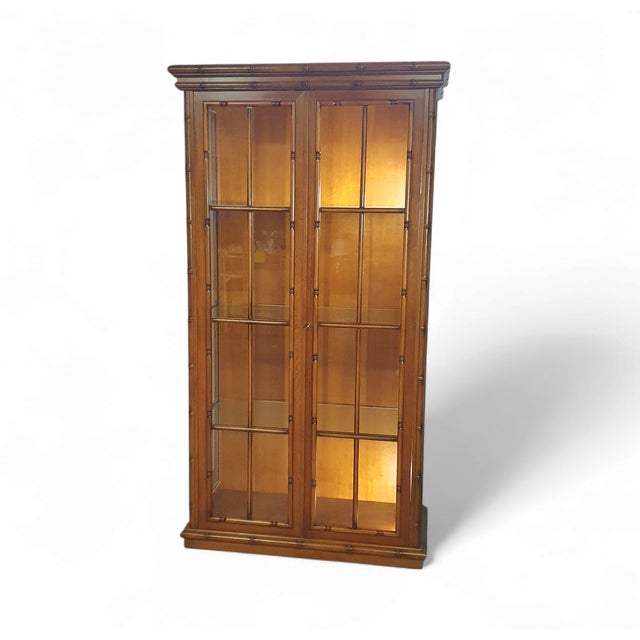 Faux Bamboo Cabinet by Jonathan Adler, 1980s, in Good conditions. Designed 1980 to 1989 This piece is attributed to the...