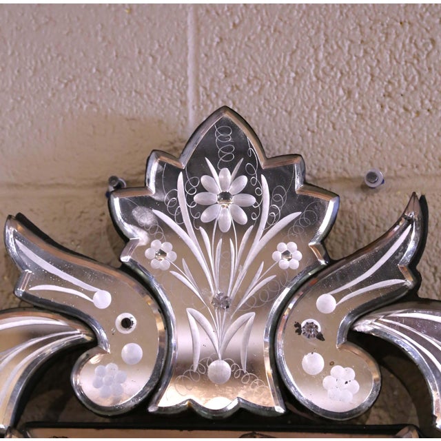 Early 20th Century Venetian Murano Style Beveled Etched Mirror For Sale In Dallas - Image 6 of 10