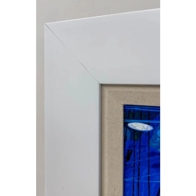 Blue David Lloyd Glover Original Mixed Media Painting of Muhammed Ali vs Sonny Liston 2000's For Sale - Image 8 of 11