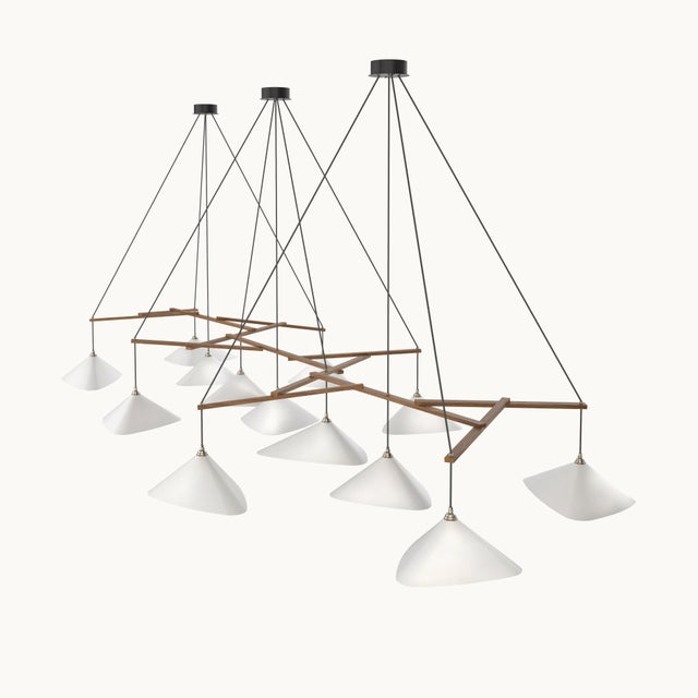 Wood Emily Group of Thirteen in Semi Matte Paint Pendant from Moss Objects For Sale - Image 7 of 12