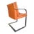 Vintage Chrome-Finish Steel Cantilever Lounge Chair in Orange Vinyl For Sale