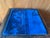 Boho Chic Electric Blue Vintage Turkish Rug Pillow 18x18 For Sale - Image 3 of 13