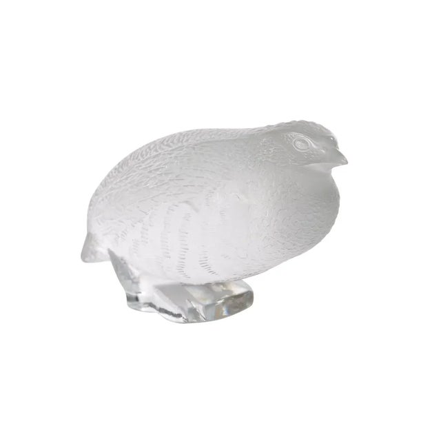 Lalique Paris - Large Quail - Vintage Art Glass sculpture -Signed size 3 x 6" A beautiful piece that will add to your décor!