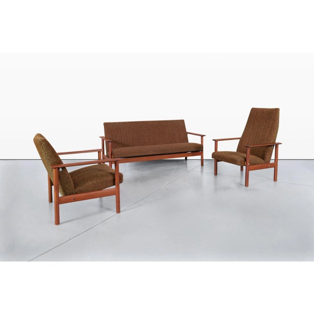 Mid-Century Modern Mid-Century Modern Teak Sofa and Chairs Set, 1960s For Sale - Image 3 of 12