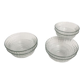 Vintage Kig Malaysia Trellis Pattern Bowls in Fleur-De-Lis Design Round - Set of 6 For Sale