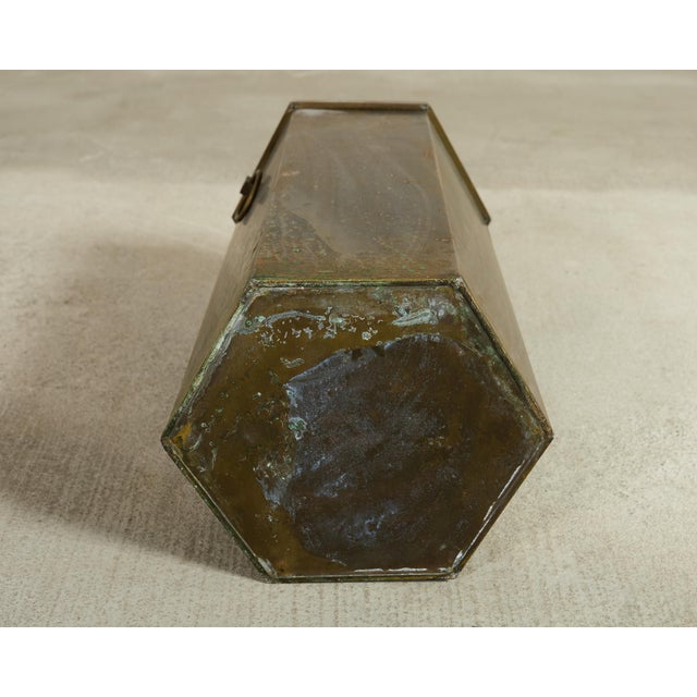 Mid 20th Century Italian Brass Hexagonal Umbrella Stand Waste Basket For Sale - Image 13 of 13
