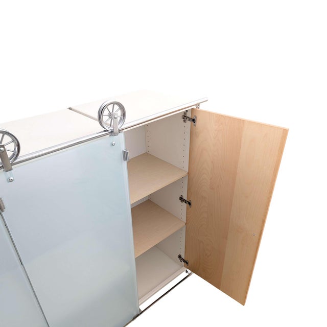Metal Vintage Postmodern Balton Sideboard in Metal Glass, 1980s For Sale - Image 7 of 12