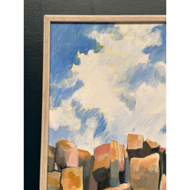 Mid-Century Modern Eva S, Landscape, 1950s, Oil Painting on Canvas, Framed For Sale - Image 3 of 18
