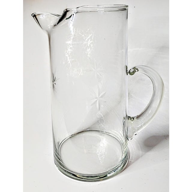 Mid 20th Century Vintage Cut Glass Starburst Pitcher For Sale - Image 5 of 5