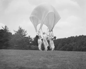 Denishawn Modern Dancers Frolicking in Field by Arnold Genthe Circa 1920s