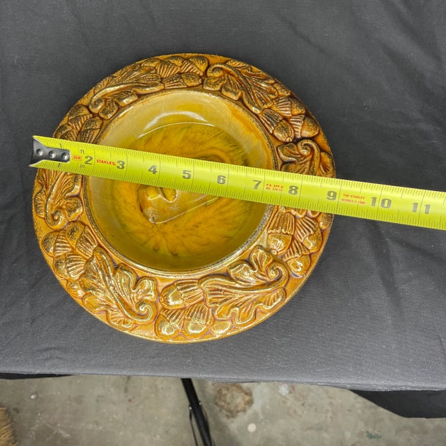 Gold Mid Century Gold Acorn California Original Ceramic Ashtray For Sale - Image 8 of 11