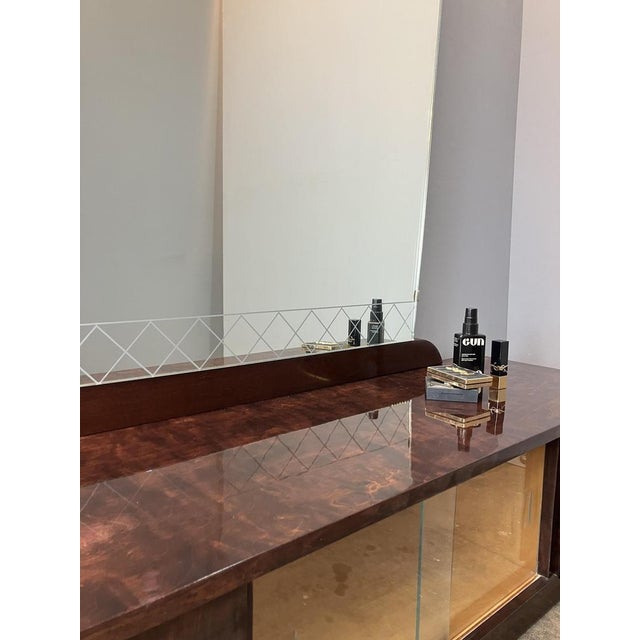 Mirror Dresser in Stained Flamed Birch, 1950s For Sale - Image 6 of 9