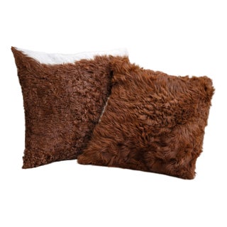 Vintage Natural Sheepskin Cushions, 1990s, Set of 2 For Sale