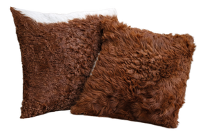 Vintage Natural Sheepskin Cushions, 1990s, Set of 2
