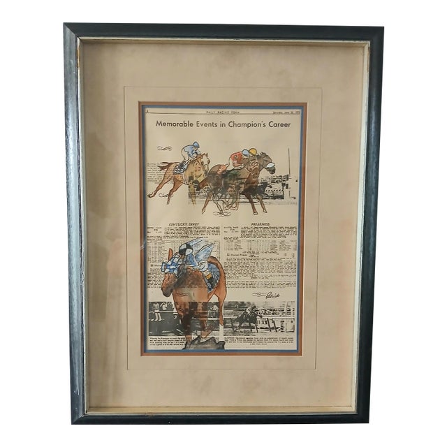 Historical Secretariat Watercolor by Noted Equestrian Painter Patrish Saratoga For Sale