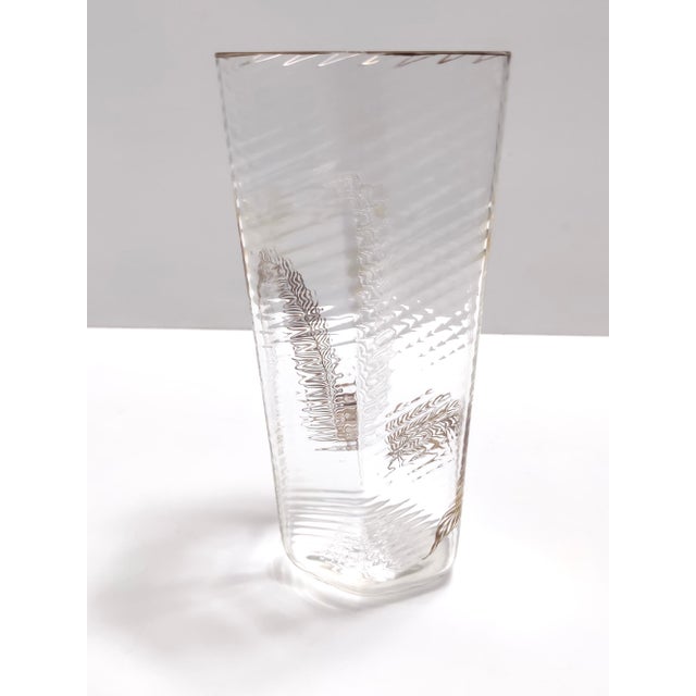 Transparent and Gold Hexagonal Murano Glass Vase attributed to Gino Cenedese for Cenedese, 1950s For Sale - Image 10 of 10