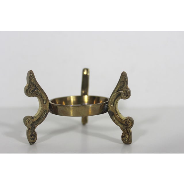 Traditional Vintage Brass Egg Display Stand Base, Pedestal, Holder For Sale - Image 3 of 8