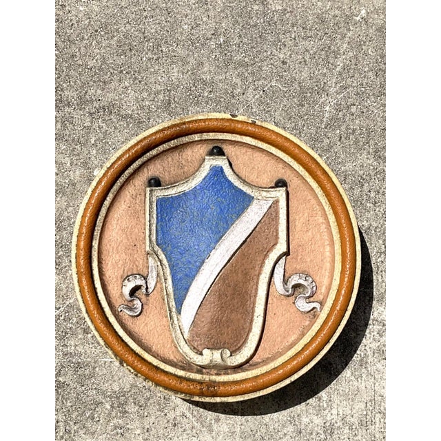 Vintage Round Heraldic Crest Architectural Element For Sale - Image 4 of 14