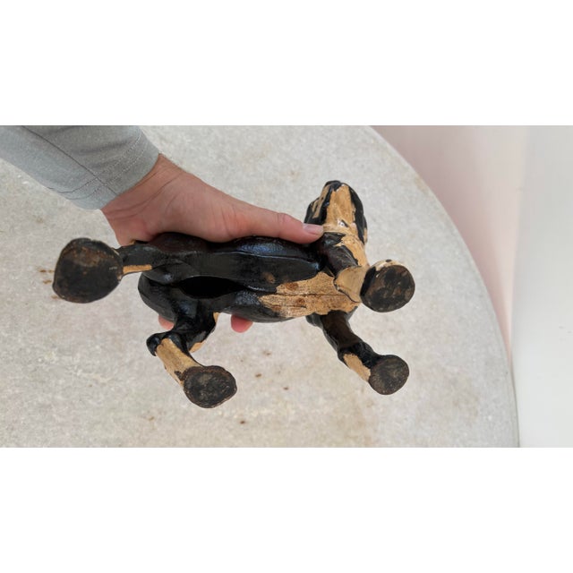 Early 20th century vintage cast iron Boston Terrier dog doorstop.