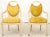 Pair of Jamie Drake Lacquered Transitional Style Armchairs, custom made, with oval seat back, pale yellow painted frame,...
