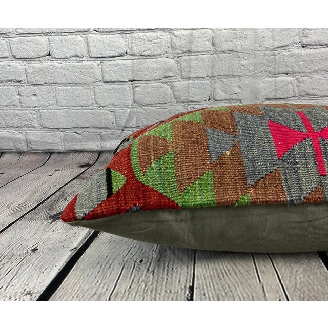 16 x 24 Kilim Pillow Turkish Cushion Anatolian Rest Pillow Cushion Cover For Sale - Image 4 of 4