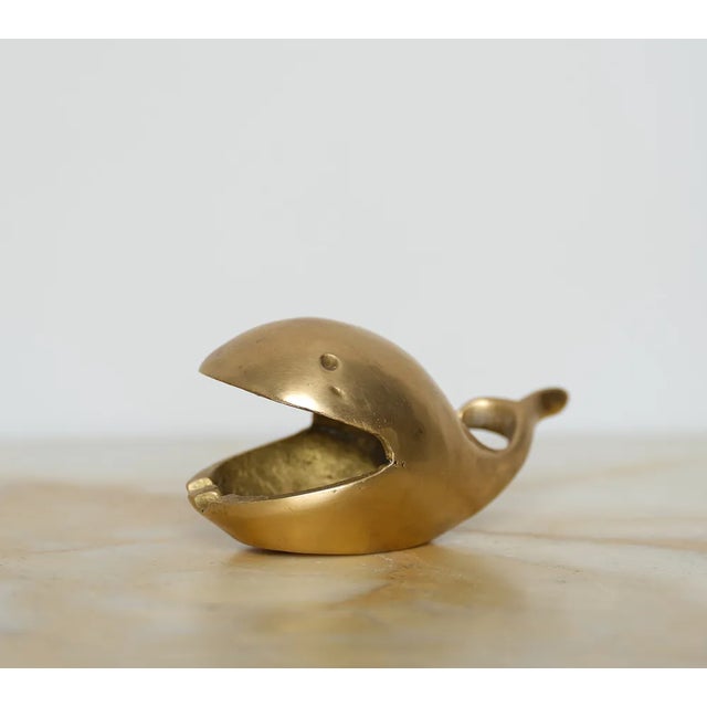 Metal Vintage Whale-Shaped Brass Ashtray, 1950s For Sale - Image 7 of 7