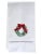 Christmas Wreath Guest Towel in White Waffle Weave, Ladder Lace & Embroidered For Sale In Boston - Image 6 of 7