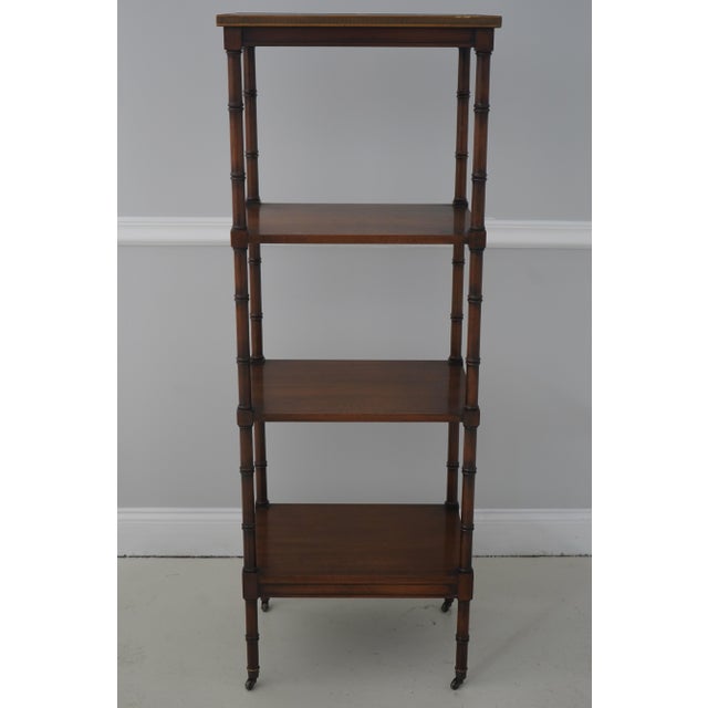 Age: Approx: 40 Years Old Details: Brass Trim Top Nice Bamboo Form Legs Condition: Excellent Original Finish & Condition...