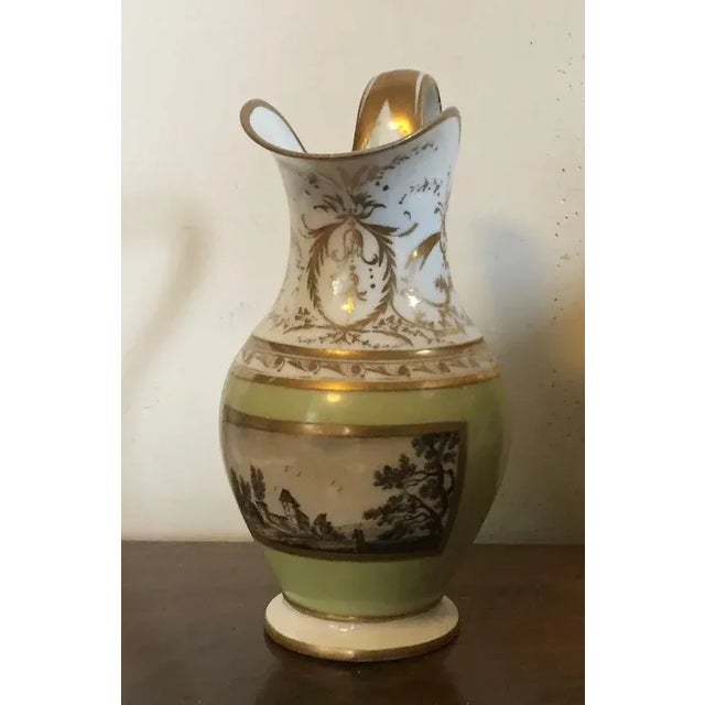 Antique 19th Century Old Porcelain Cream Hand Painted Pitcher For Sale - Image 10 of 13