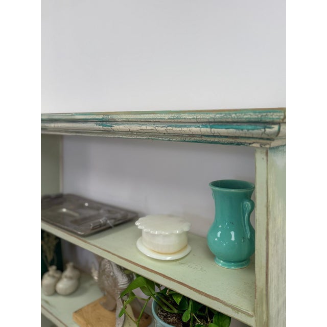 Wood Handmade Seafoam Coastal Wood Shelf Weathered Vintage Display Storage 10 Shelves For Sale - Image 7 of 12
