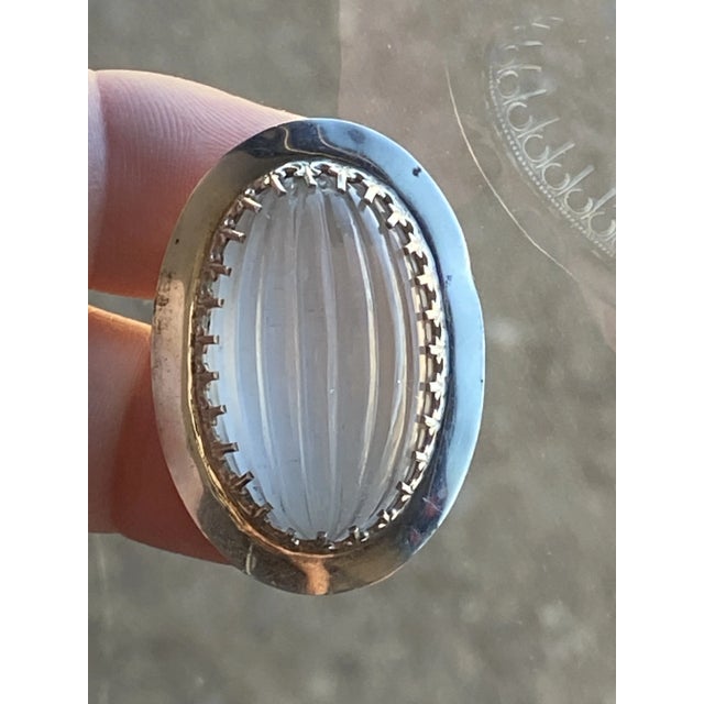 Contemporary Fluted Rock Quartz & Sterling Silver Earrings For Sale - Image 3 of 10