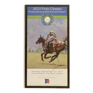 Signed 2021 NSLM Polo Classic Virginia Booth Malone Equestrian Framed Poster For Sale