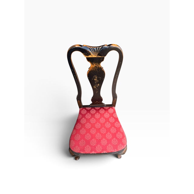Paint Mid-20th Century Grand Ledge Chinoiserie Black Lacquer Dining Chairs, Set of 10 For Sale - Image 7 of 17