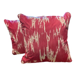 Abstract Print Pink Pillows- a Pair For Sale
